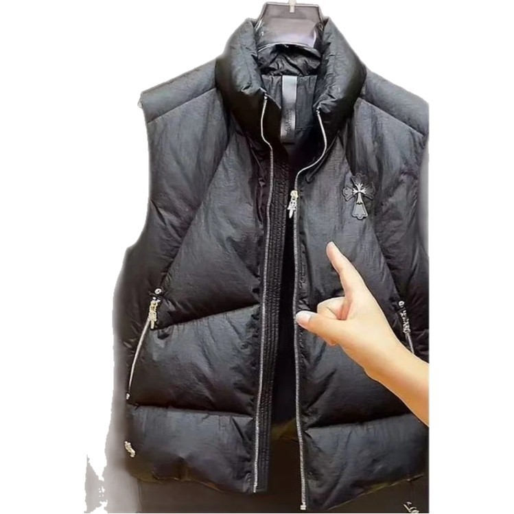 Vesta de iarnă pentru bărbați, croială lejeră, guler înalt, fermoar, exterior și căptușeală din poliester 100%, culoare solidă, stil de bază și popular