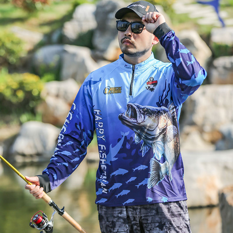 Vīriešu āra makšķerēšanas tops: mitrumu vadotājs, kokvilnas maisījuma audums, pavasara lietošanai, piemērots makšķerēšanai