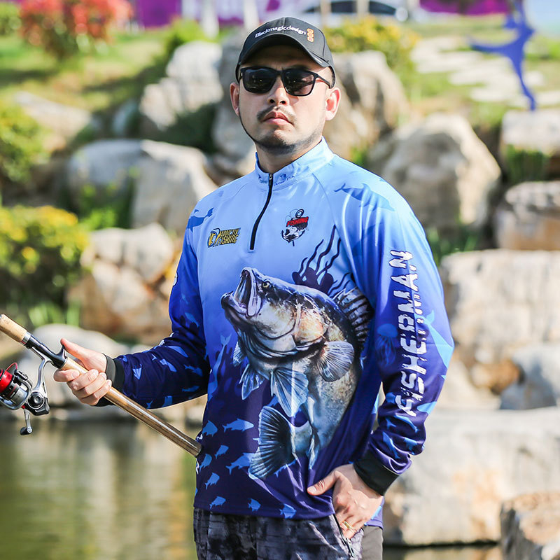 Vīriešu āra makšķerēšanas tops: mitrumu vadotājs, kokvilnas maisījuma audums, pavasara lietošanai, piemērots makšķerēšanai