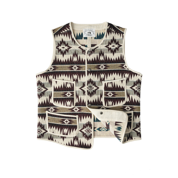 Vesta de bărbați cu model jacquard în formă de romb, căptușită gros pentru iarnă