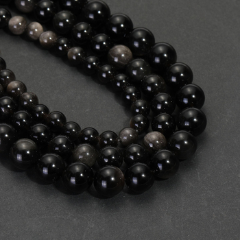 Mărgele din obsidian, rotunde, 7A naturale cu două găuri, pentru bijuterii DIY, prelucrare: tăiere, șlefuire, lustruire