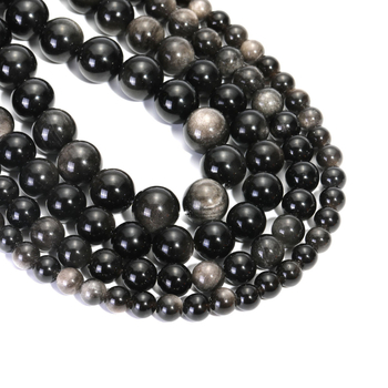 Mărgele din obsidian, rotunde, 7A naturale cu două găuri, pentru bijuterii DIY, prelucrare: tăiere, șlefuire, lustruire