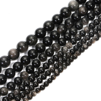 Mărgele din obsidian, rotunde, 7A naturale cu două găuri, pentru bijuterii DIY, prelucrare: tăiere, șlefuire, lustruire