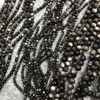 DIY dodaci za nakit – obsidijanske perle, ručna izrada, 7A perle s 8A razdjelnicima, podrijetlo Shanwei
