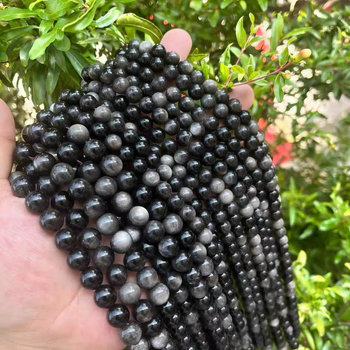 DIY dodaci za nakit – obsidijanske perle, ručna izrada, 7A perle s 8A razdjelnicima, podrijetlo Shanwei