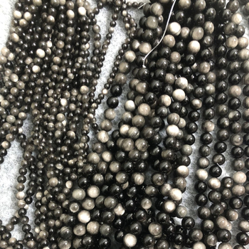 DIY dodaci za nakit – obsidijanske perle, ručna izrada, 7A perle s 8A razdjelnicima, podrijetlo Shanwei