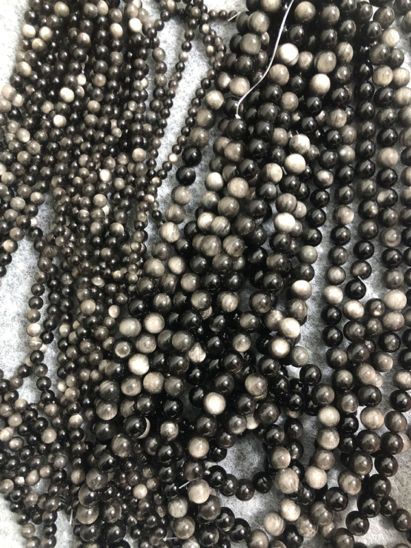 DIY dodaci za nakit – obsidijanske perle, ručna izrada, 7A perle s 8A razdjelnicima, podrijetlo Shanwei