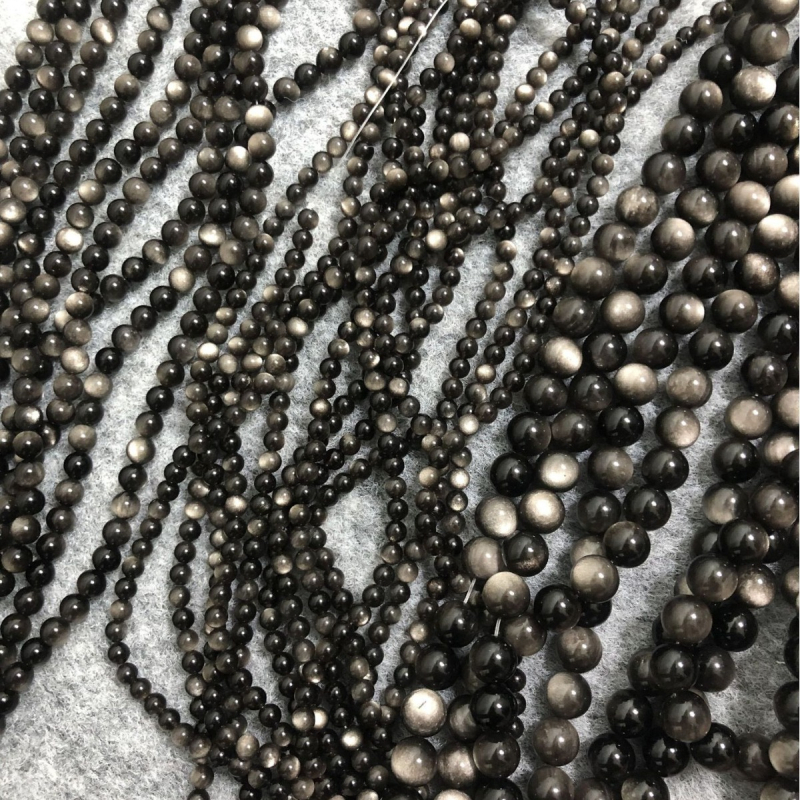 DIY dodaci za nakit – obsidijanske perle, ručna izrada, 7A perle s 8A razdjelnicima, podrijetlo Shanwei