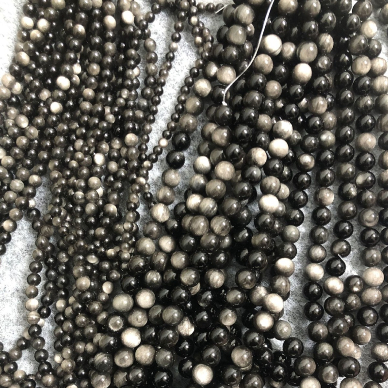 DIY dodaci za nakit – obsidijanske perle, ručna izrada, 7A perle s 8A razdjelnicima, podrijetlo Shanwei