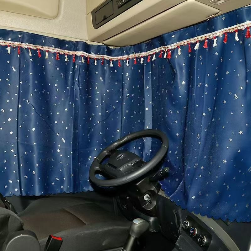 Cortine pentru geamuri laterale de camion mare, din material blackout, prindere prin agățare, protecție solară, personalizabile