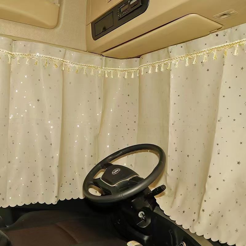 Cortine pentru geamuri laterale de camion mare, din material blackout, prindere prin agățare, protecție solară, personalizabile