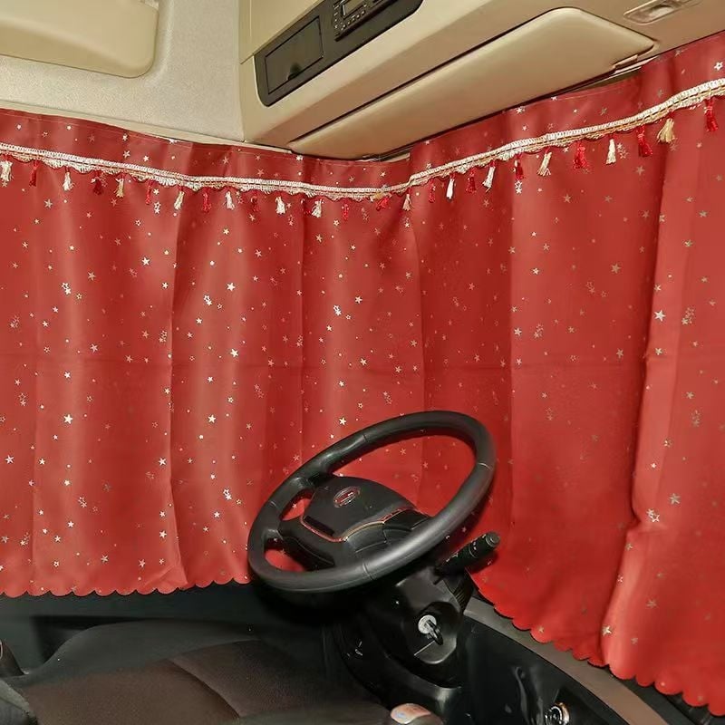 Cortine pentru geamuri laterale de camion mare, din material blackout, prindere prin agățare, protecție solară, personalizabile