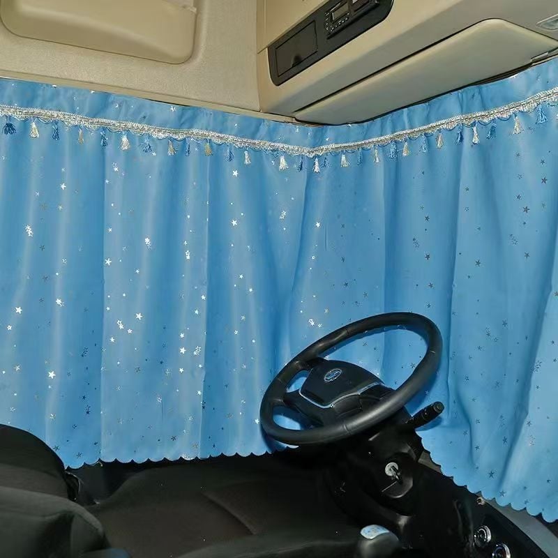 Cortine pentru geamuri laterale de camion mare, din material blackout, prindere prin agățare, protecție solară, personalizabile
