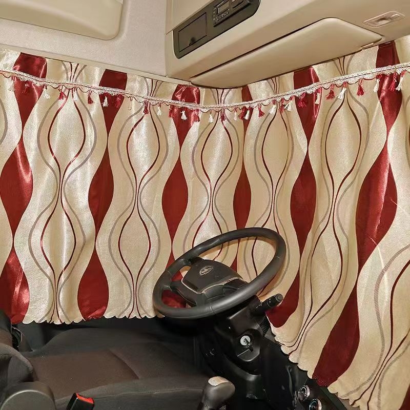 Cortine pentru geamuri laterale de camion mare, din material blackout, prindere prin agățare, protecție solară, personalizabile
