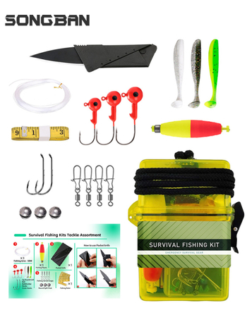 Shark Hunter 19-dijelni komplet za hitne situacije u ribolovu – plovci, mekane mamce, olovne glave, svjetleće imitacije i ribolovna linija