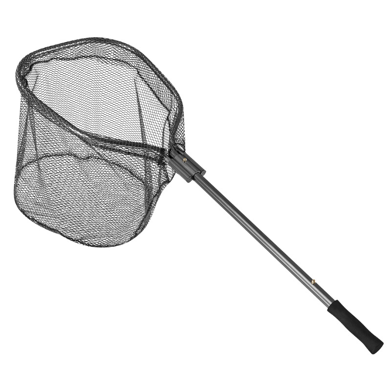 Trokutasta sklopiva mreža za ribolov s teleskopskom aluminijskom šipkom, lagana čvrsta konstrukcija, odvojiva podijeljena mreža za ribolov u jezeru