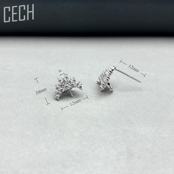 Srebrni dodaci za naušnice S925 — Brand Cech, Čistoća 925, Obrada elektroplatiranje, Podrijetlo Shenzhen, Stil Priroda