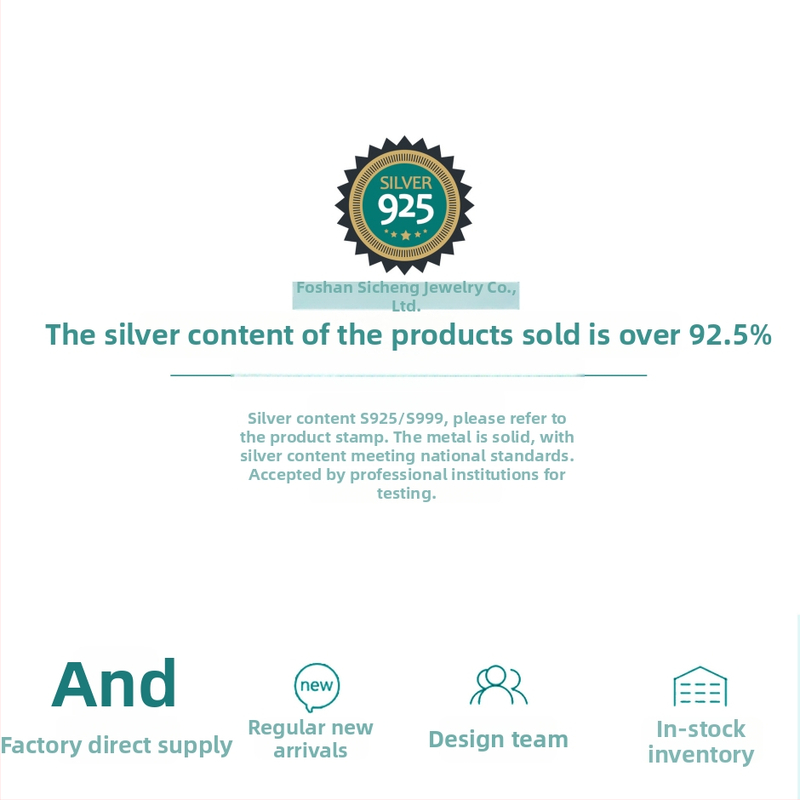 Srebrni dodaci za naušnice S925 — Brand Cech, Čistoća 925, Obrada elektroplatiranje, Podrijetlo Shenzhen, Stil Priroda