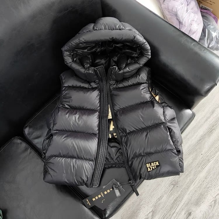 Dječja vesta bez rukava s kapuljom, punjena perjem, unisex, sportski stil, poliester 90%, za djecu iznad 8 godina (oko 140 cm)