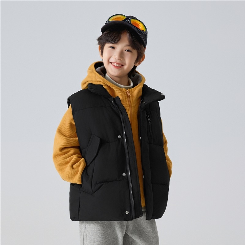 Dječja vest-kardigan u korejskom stilu s zatvaračem, debela poliester izolacija, podstava i punilo od poliester, bez kapulje, zimska jakna za dječake