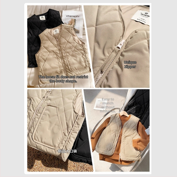 Dječja vesta, kardigan u korejskom stilu, zatvarač, poliester podstava, poliester punjenje, pogodna za jesen i zimu