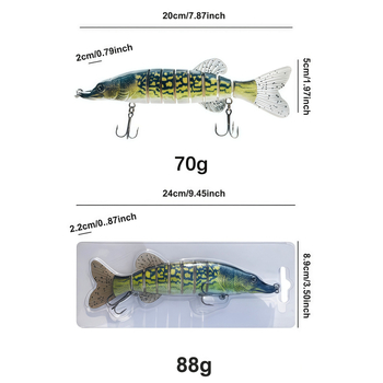 Примамка за риболов - изкуствена примамка, 70 г, 8-сегментна, синтетични материали, Quick fishing gear