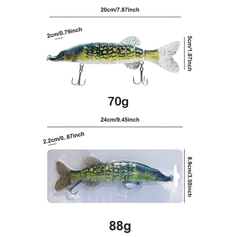 Примамка за риболов - изкуствена примамка, 70 г, 8-сегментна, синтетични материали, Quick fishing gear