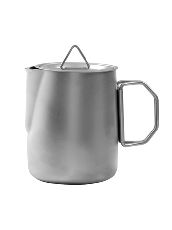 Kültéri 304 rozsdamentes acél teáskészlet, 6 darab, kemping/piknik használatra, tartalmaz teáskannát és teáscsészéket, tűzhelyen is használható