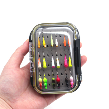 Kuka za ledeni ribolov s olovnim glavom, set od 36 komada u kutiji, LANGJIXUAN, bodljikavi