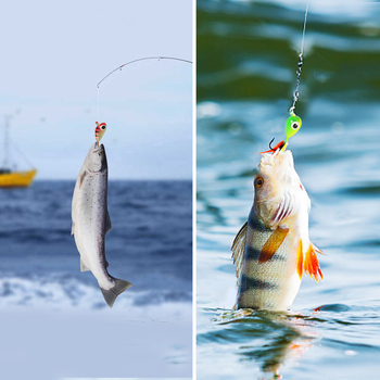 Kuka za ledeni ribolov s olovnim glavom, set od 36 komada u kutiji, LANGJIXUAN, bodljikavi