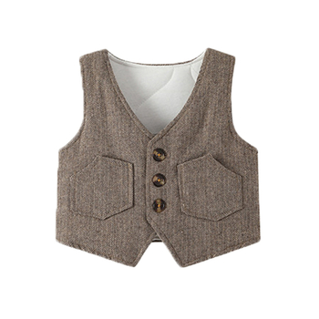 Dječji trodjelni kostim za dječake s flis podstavom, uključuje vestu, za uzrast 3–8 godina