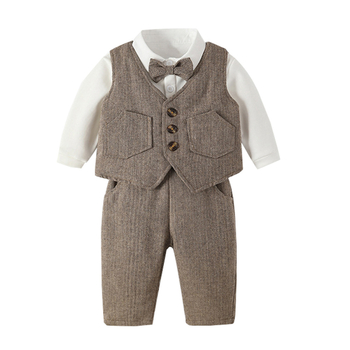 Dječji trodjelni kostim za dječake s flis podstavom, uključuje vestu, za uzrast 3–8 godina