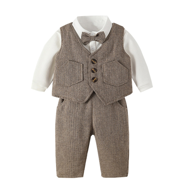 Dječji trodjelni kostim za dječake s flis podstavom, uključuje vestu, za uzrast 3–8 godina