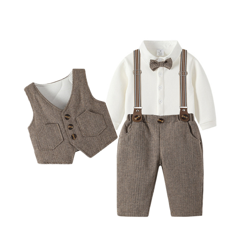 Dječji trodjelni kostim za dječake s flis podstavom, uključuje vestu, za uzrast 3–8 godina