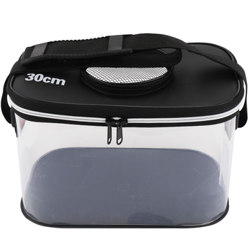 Prozirna EVA kanta za ribu – sklopiva, vidljivo stanje riba, prozračni dizajn s ventilacijom