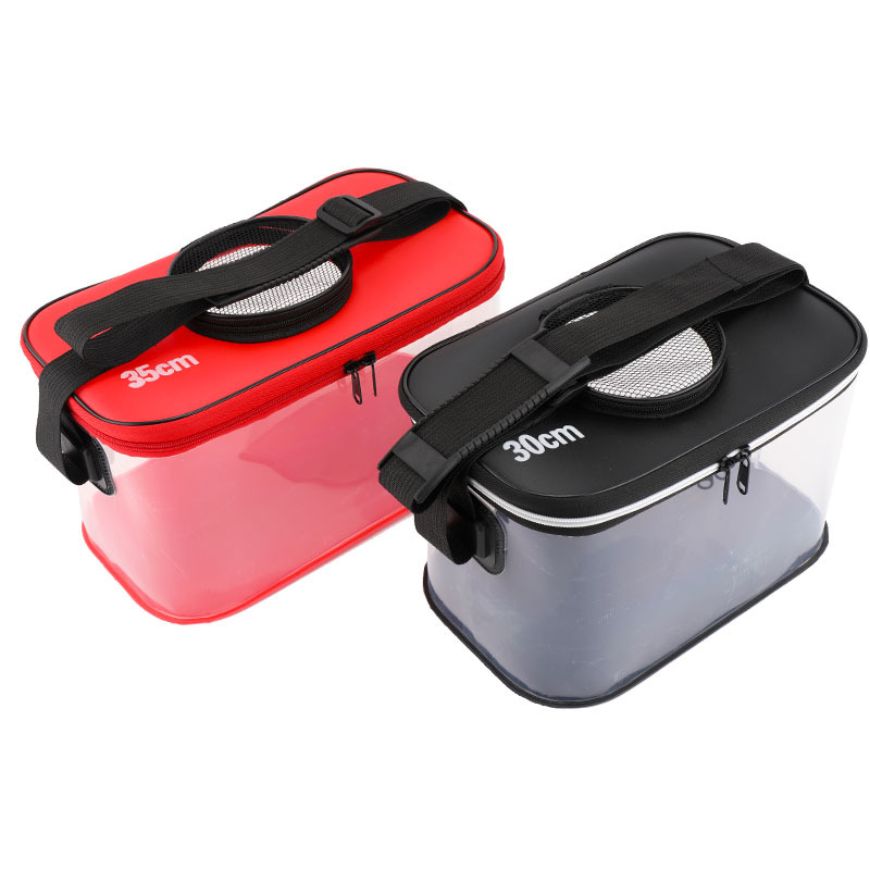 Prozirna EVA kanta za ribu – sklopiva, vidljivo stanje riba, prozračni dizajn s ventilacijom