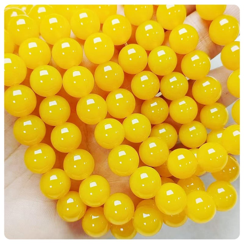 Гривна от агат с мъниста — висок клас, кръгли мъниста, перлено покритие, произход Huizhou, есен 2024