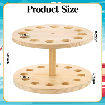 Drveni stalak za štapove za ribolov s rotirajućim prikazom, dvije etaže, podni nosač, za kampiranje na otvorenom