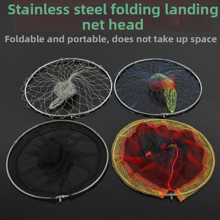 Sklopiva glava mreže od nehrđajućeg čelika, velikog oka, ribolovni pribor
