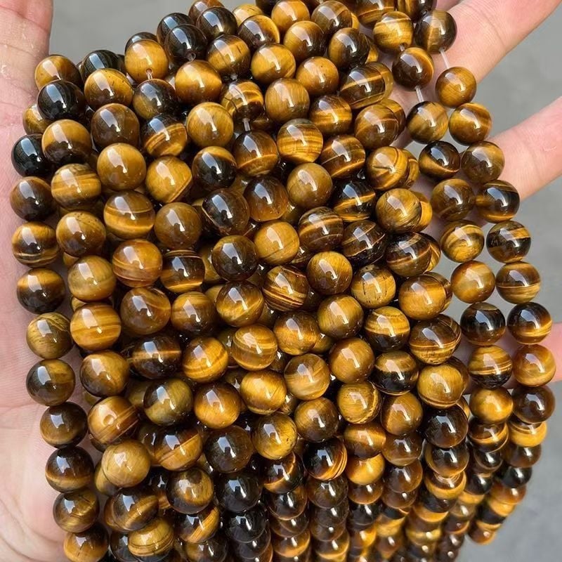 Perle od tigrovog oka, raspršene, s perlatnim premazom, plemeniti uzorak, originalni dizajn