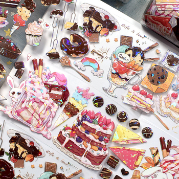 Traka za dnevnik s roztomirnim voćnim desertnim uzorkom, PET materijal, stil gurmanskih deserata, Crystal Ink Laser tehnika, brend Five Treasures