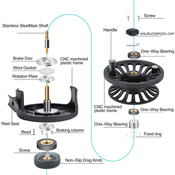 Muhački navijač za ribolov, tijelo od najlona ojačanog vlaknima stakla, prednja kočnica, ultralak, za ribolov na ledu