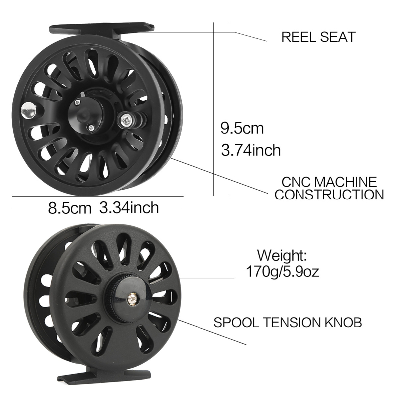 Muhački navijač za ribolov, tijelo od najlona ojačanog vlaknima stakla, prednja kočnica, ultralak, za ribolov na ledu
