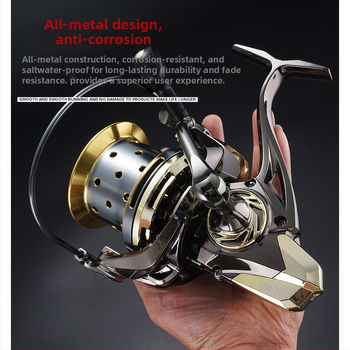 Mountain Leopard morsko otporna potpuno metalna spining mašina za duga bacanja, plitka koluta, otporna na koroziju, dvostruki ležajevi, nehrđajući vodilica cijevi