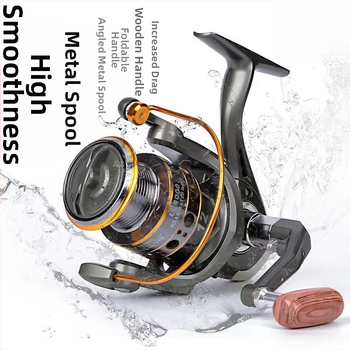 Špin navijač za ribolov s potpuno metalnom konstrukcijom, sklopnim ramenom i metalnom špulom