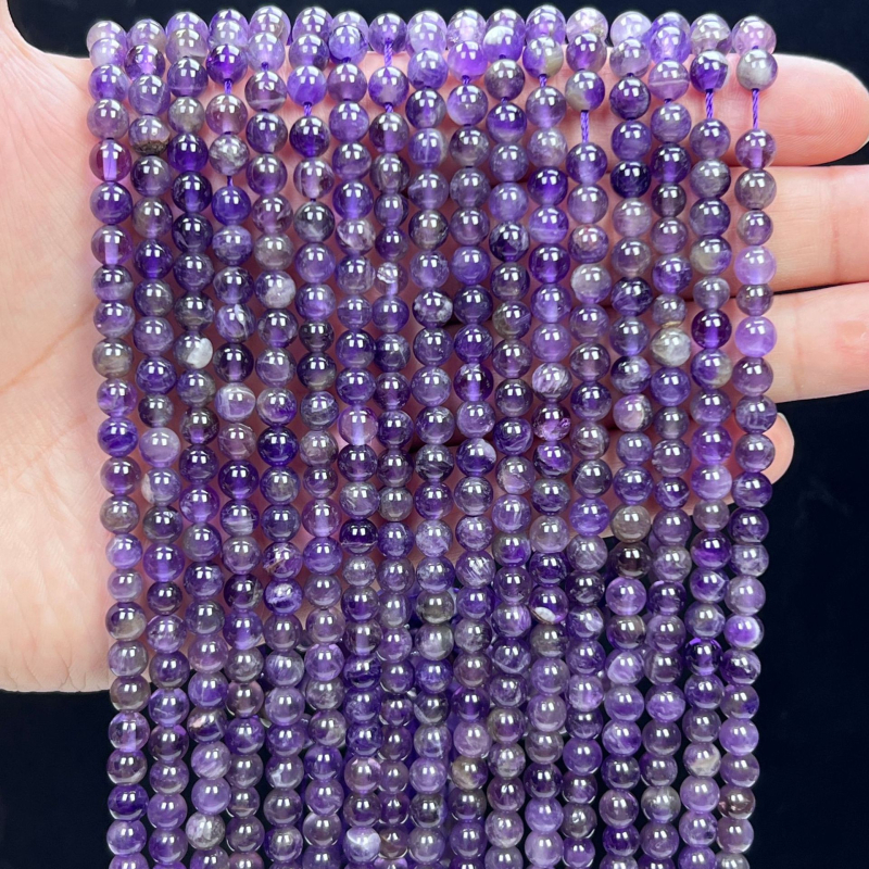 Свободни мъниста за бижута, аметистов кристал, кръгли мъниста, тотемен дизайн, код Fc-c127