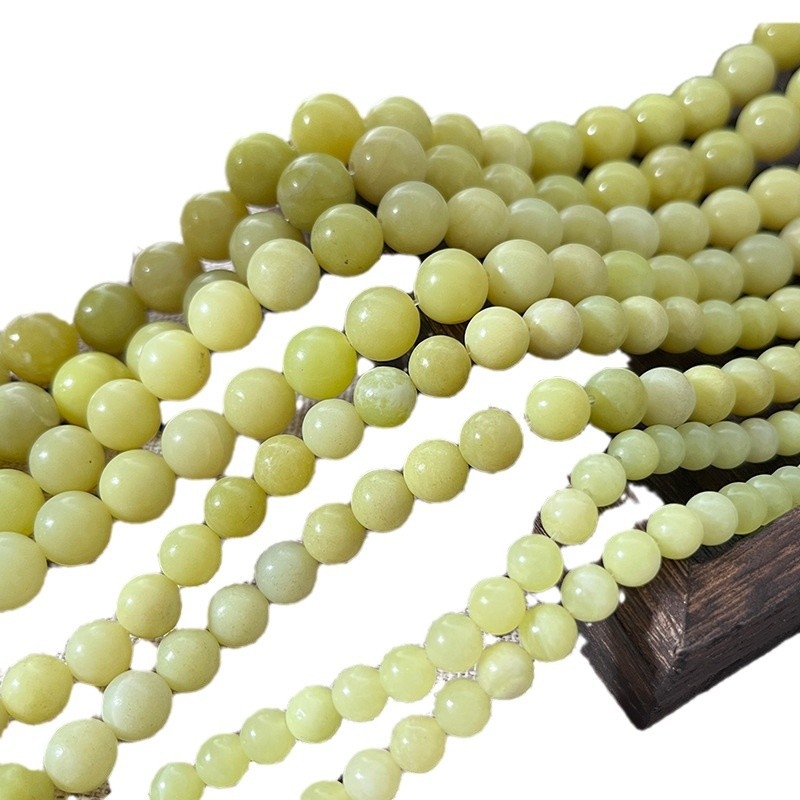 DIY dodaci za nakit – kristalne perle s limunovim nefritom, polirane, podrijetlo: Lianyungang, brend: Smoke chestnut