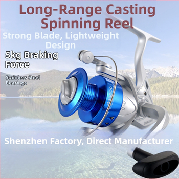 Kalio spiningo ritė žvejybai, tvirtas nailono korpusas, ABS korpusas, Shenzhen kilmė, pakuotė 40 vnt