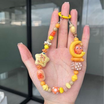 DIY privjesak za telefon i ključač — ručno izrađeni perličasti dizajn s motivom mačka/Snoopy, plast/smola