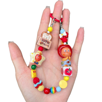 DIY privjesak za telefon i ključač — ručno izrađeni perličasti dizajn s motivom mačka/Snoopy, plast/smola